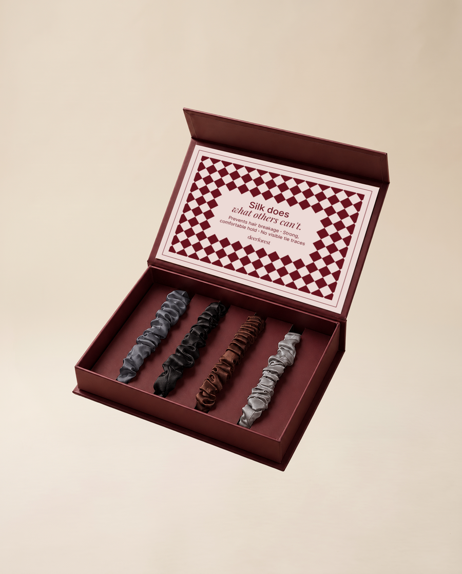 Jedwabne gumki do włosów mini (4 szt.) – Mini fumé